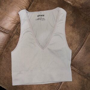 Garage Mauve Fitted Crop Tank Top